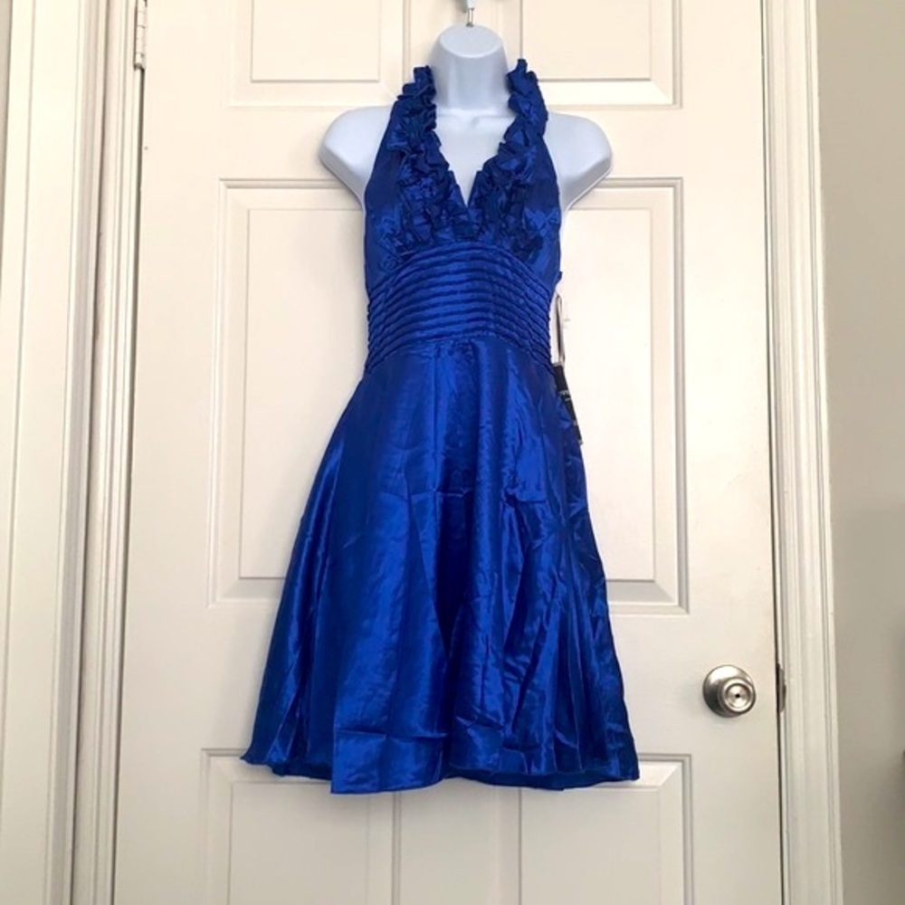 Love Stitch Navy Blue Halter Dress. Size M - Picture 1 of 5